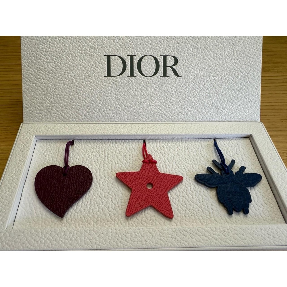 NIB Dior Leather Bag Charm Set